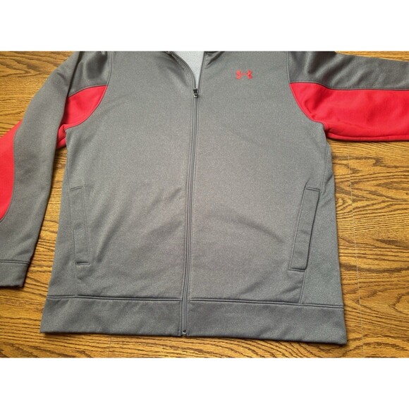 Under Armour Men's Large Full Zip Light Jacket Gray & Red SN: 1248905 2014 - Picture 8 of 15